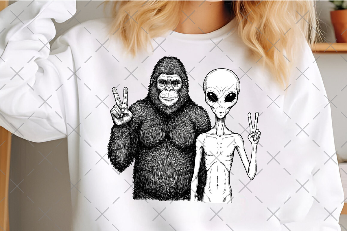 Bigfoot Alien Spaceship Digital Png, an Illustration by Craft Nest (Photo 5 of 6)