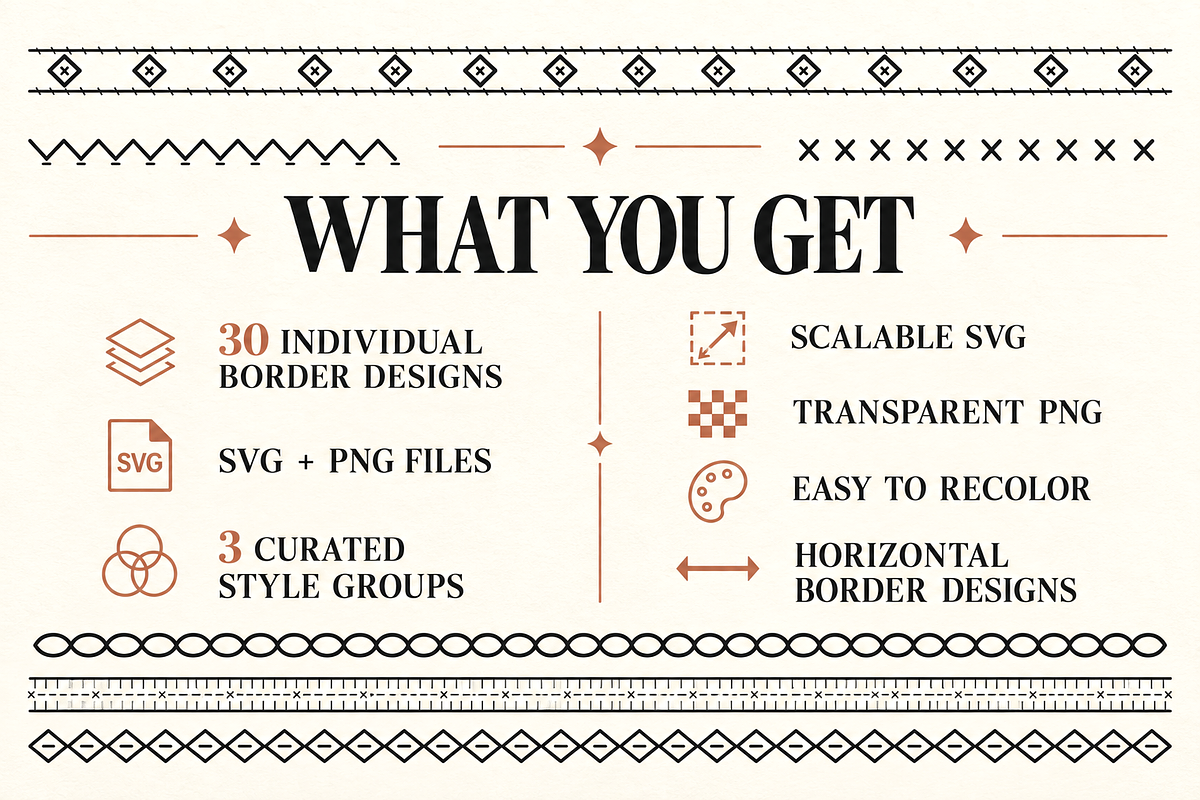 30 Modern Stitch Borders & Seams, an Object Illustration by Designs24hr (Photo 8 of 8)