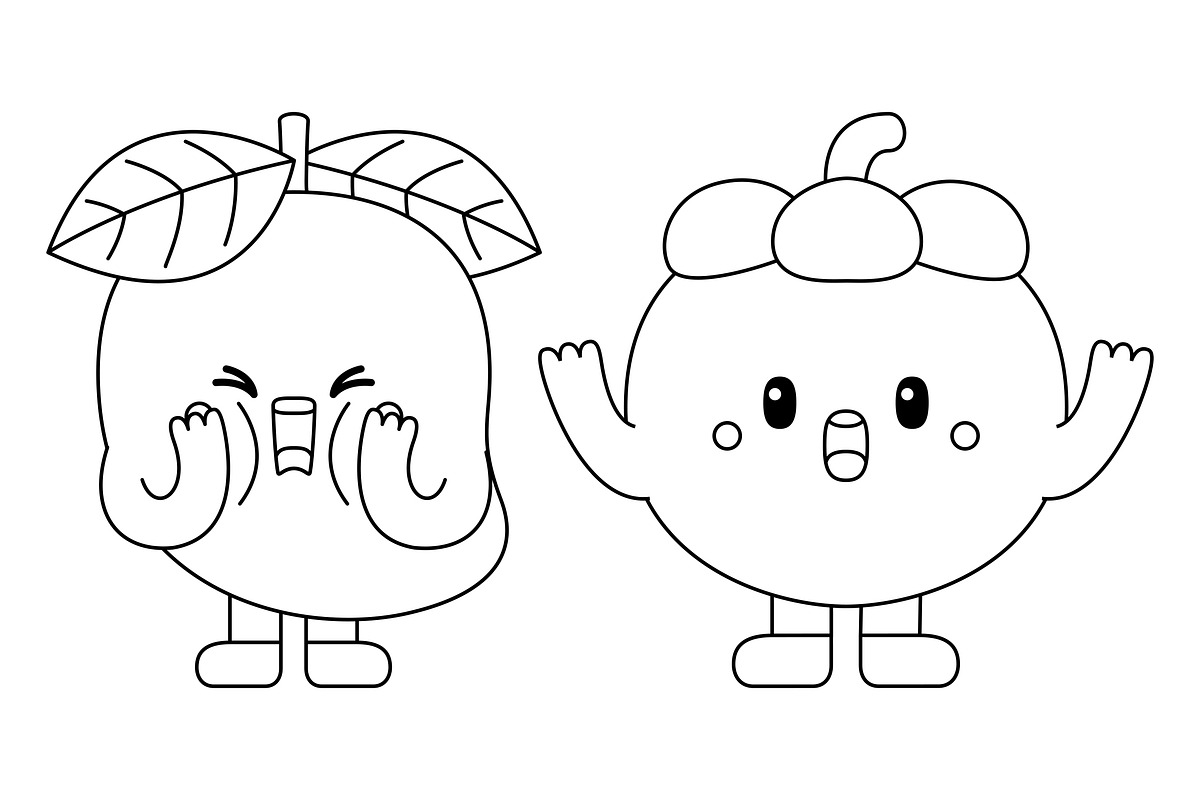 Kawaii Fruits Coloring Book vol 02, an Education Illustration by MEDZ (Photo 3 of 3)