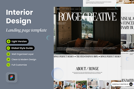 Interior Design Landing Page, a Landing Page Template by SLAB! Design