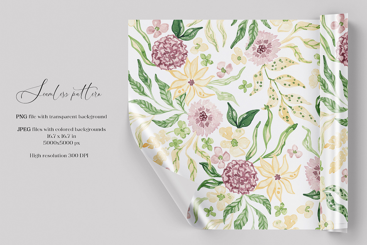 Spring Botanical Floral Pattern, a Pattern Graphic by SirenaArt (Photo 3 of 17)