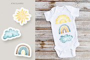 Watercolor Summer Sky Clipart, an Object Graphic by OrangePeafowlArt (Thumbnail 4 of 8)