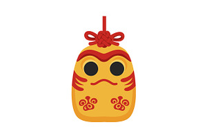 Traditional Japanese daruma doll in, an Illustration by designvectx