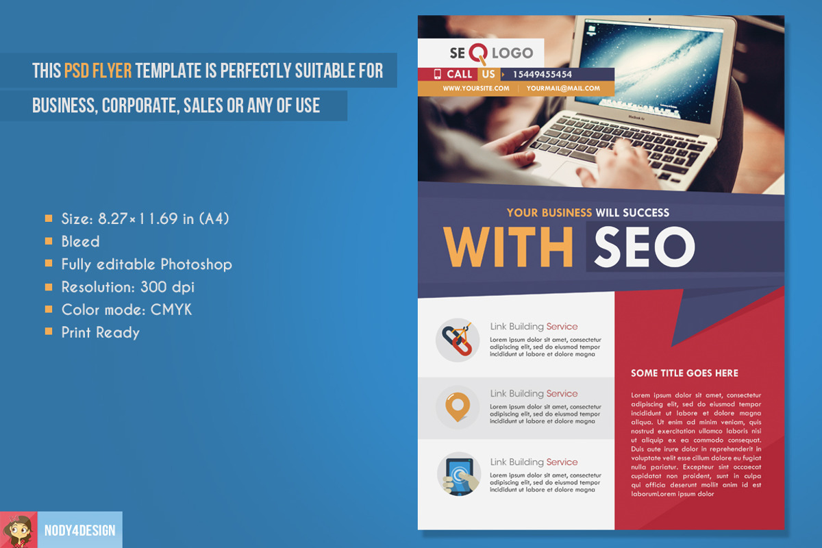 Flat Seo Flyer, a Flyer Template by Nody4Design (Photo 2 of 3)