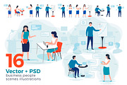 Vector Business People Illustrations, a Background Graphic by Tashal (Thumbnail 1 of 5)