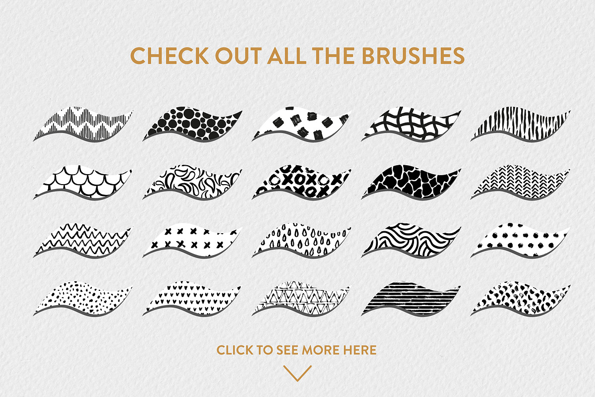 Pattern Brushes for Procreate, a Brush Add-On by Type and Graphics Studio (Photo 3 of 8)