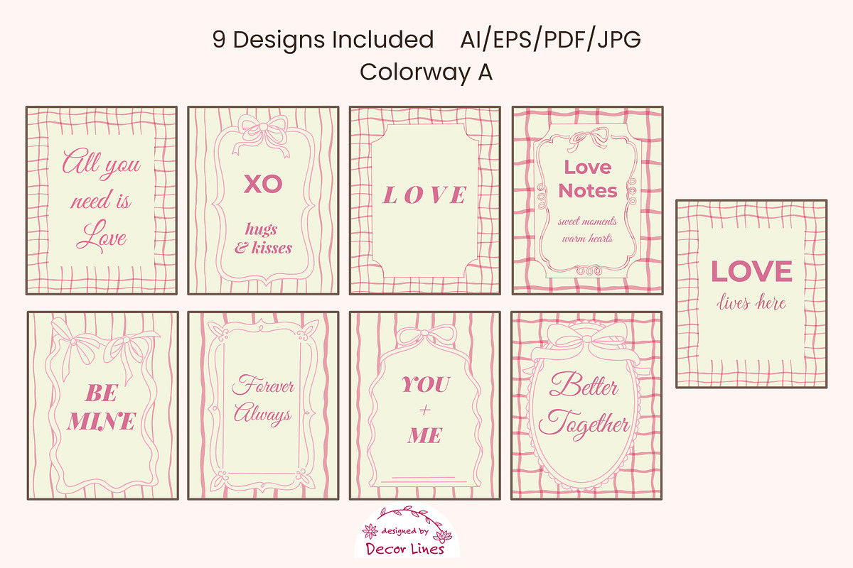 Love Wall Art Printable Set, a Decorative Illustration by Decor Lines (Photo 2 of 10)