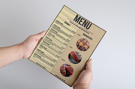 Cardboard MENU TEMPLATE, a Brochure Template by Tzochko