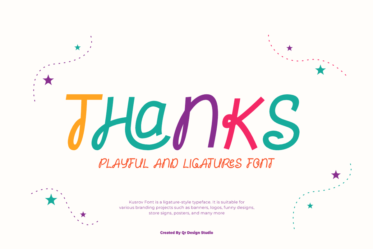 Kusrov - Playful Ligatures Font, a Handwritten Font by QR Design Studio (Photo 8 of 8)