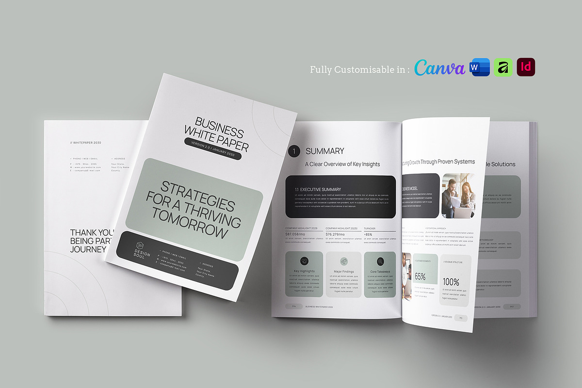 Modern White Paper Template, a Brochure Template by Designsoul14 (Photo 1 of 17)