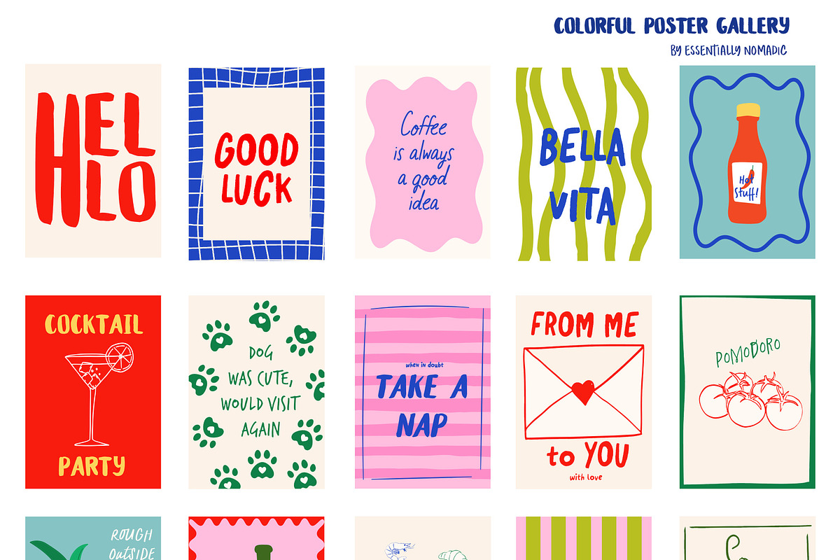 Colorful Posters-Fun Quotes Gallery, a Graphic by Essentially Nomadic (Photo 11 of 12)