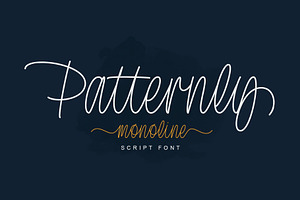 Patternly | Monoline Script, a Script Font by Lemonthe