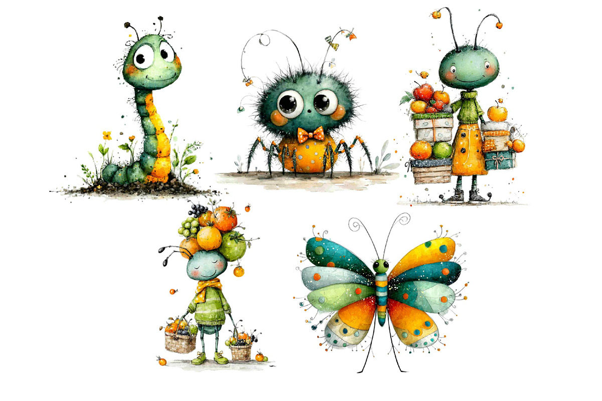 Whimsical Insects Clipart Bundle, an Illustration by DreamPrint404 (Photo 4 of 4)