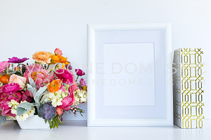 Styled Stock Photo - Flowers & Frame, a Print Template by avenuetwentyone