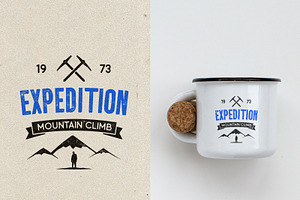 Mountain Expedition Logos Badges Set