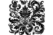 Baroque Black Floral Ornament Set, an Object Graphic by Designer_Momina (Thumbnail 3 of 13)