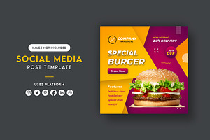 Burger Social Media Post Banner