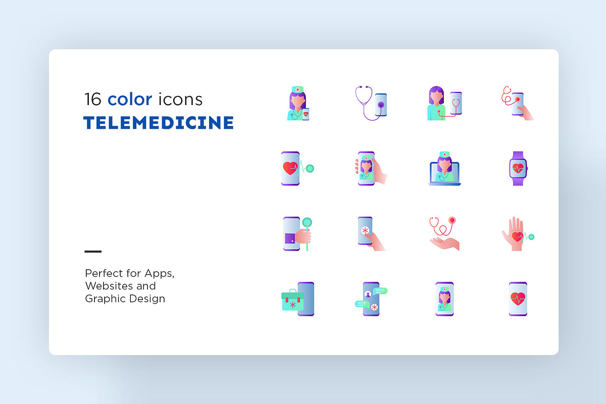 Telemedicine | 32 Icons Set, an Outline Icon by Marina Silence (Photo 5 of 17)