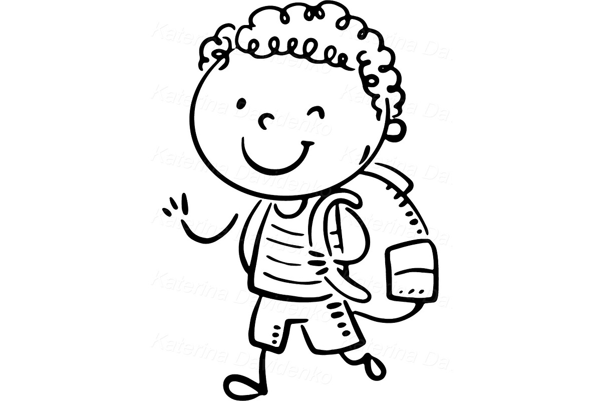 School Kids Clipart Set, an Education Illustration by Bubert Art (Photo 3 of 9)