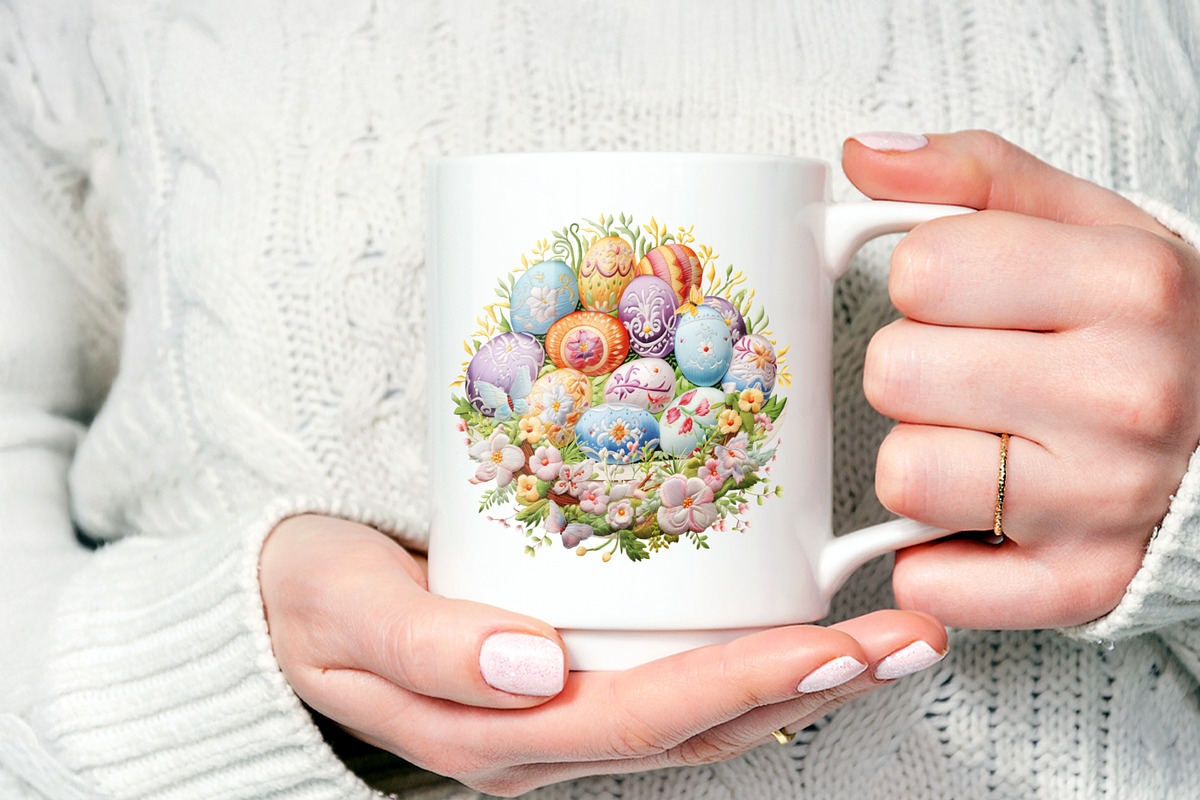 Embroidery Colorful Easter Eggs PNG, an Object Graphic by V Design Creator (Photo 3 of 8)