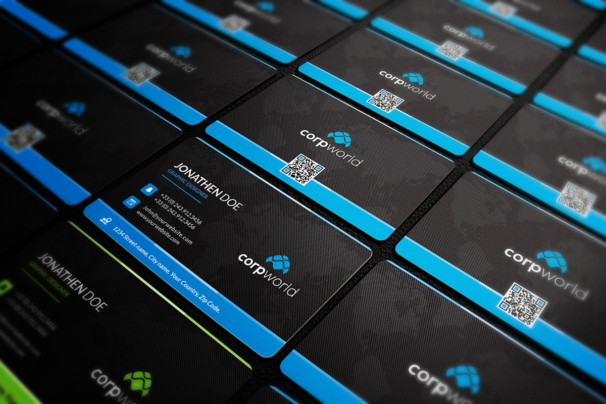 100 Modern Business Card Bundle, a Business Card Template by GraphicsEgg (Photo 21 of 102)