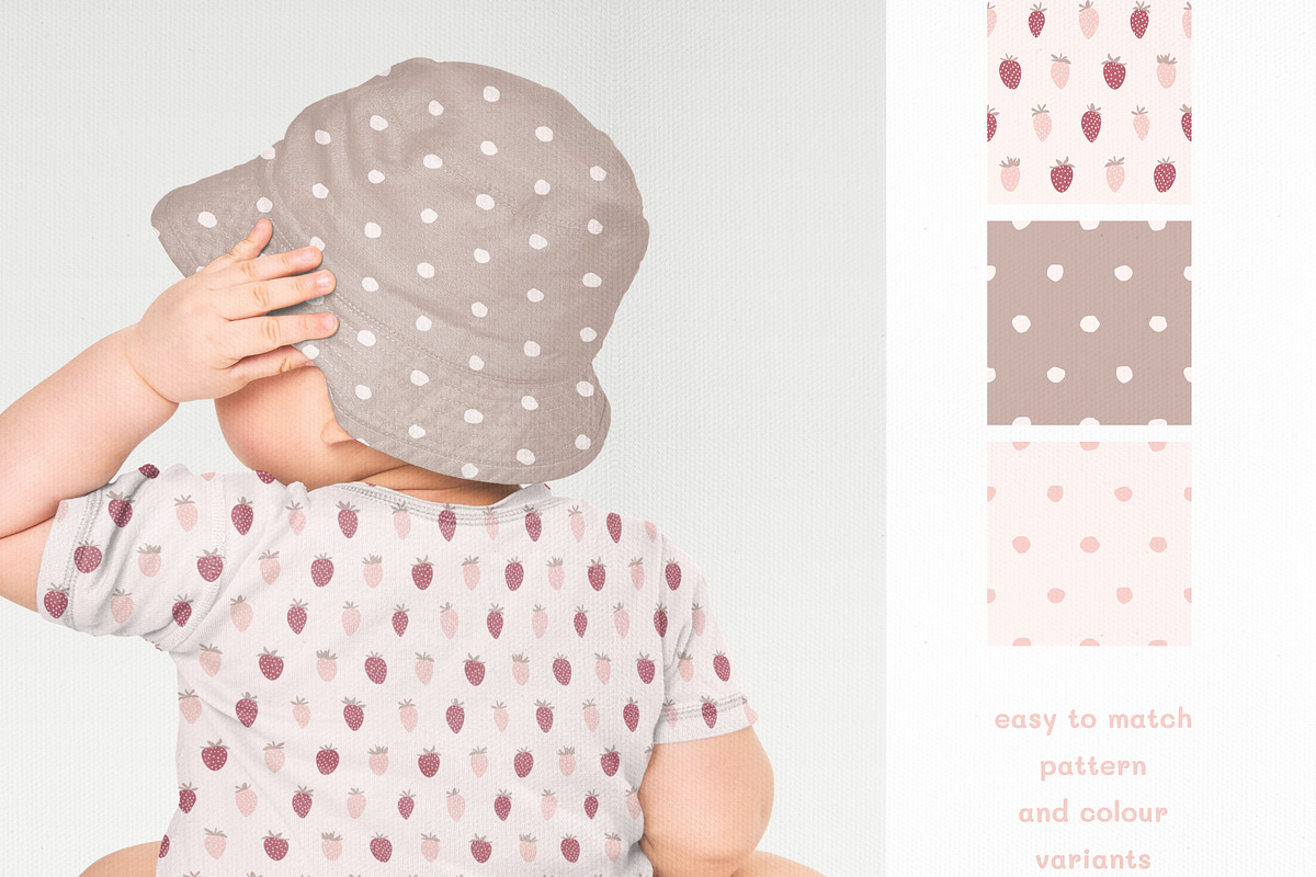 Pink Wild Strawberries, a Pattern Graphic by Mintpoptrend (Photo 4 of 4)