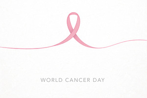 text world cancer day and ribbon, generative AI, a Photo by Nito