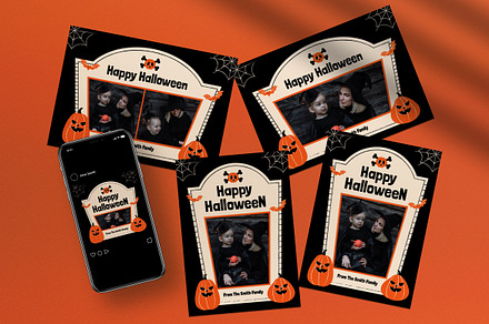 Happy Halloween Greeting Cards, a Card Template by graphicook