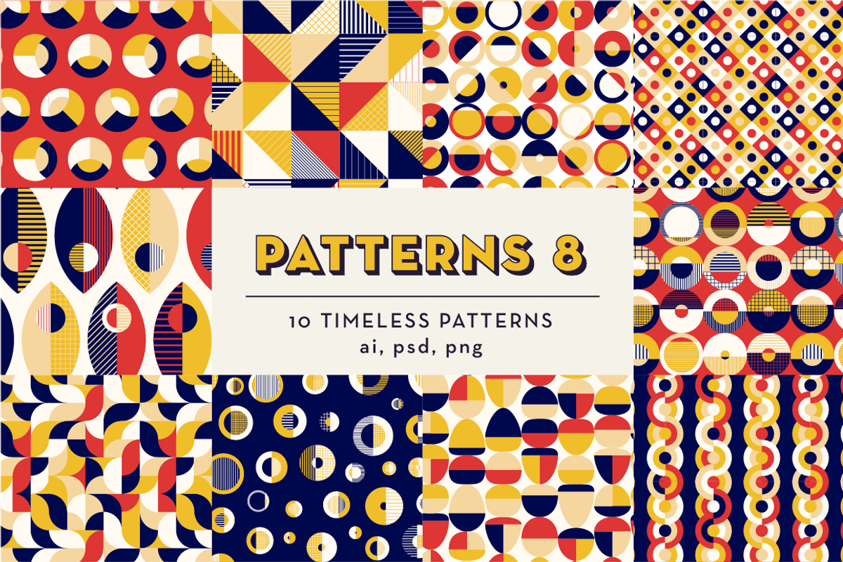PATTERNS 8: 10 Geometric Patterns, a Pattern Graphic by kloroform