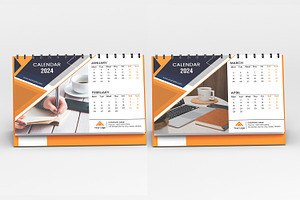 Modern Desk Calendar Template 2024