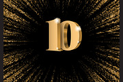 Anniversary 10. Gold card 3d numbers, a Decorative Illustration by Sunny (Thumbnail 2 of 2)