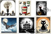 Halloween Postage Stamp Sublimation, an Illustration by DreamArtGraphic (Thumbnail 3 of 5)