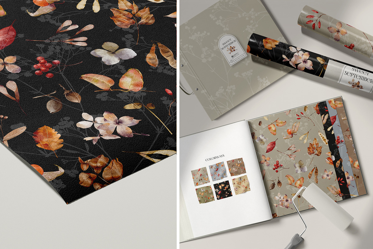 Watercolor Autumn Seamless Pattern, a Graphic by PROTEA Watercolor Studio (Photo 4 of 9)