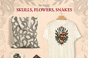 Skulls, Flowers and Snakes | Vintage, a Decorative Illustration by Ink Stories (Thumbnail 12 of 12)