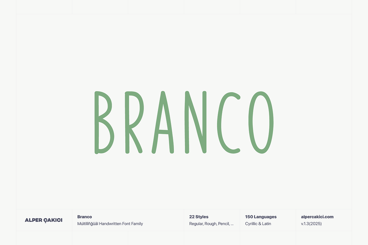 Branco Múltïlîñgûål Handmade Family, a Sans Serif Font by alpercakici (Photo 1 of 11)