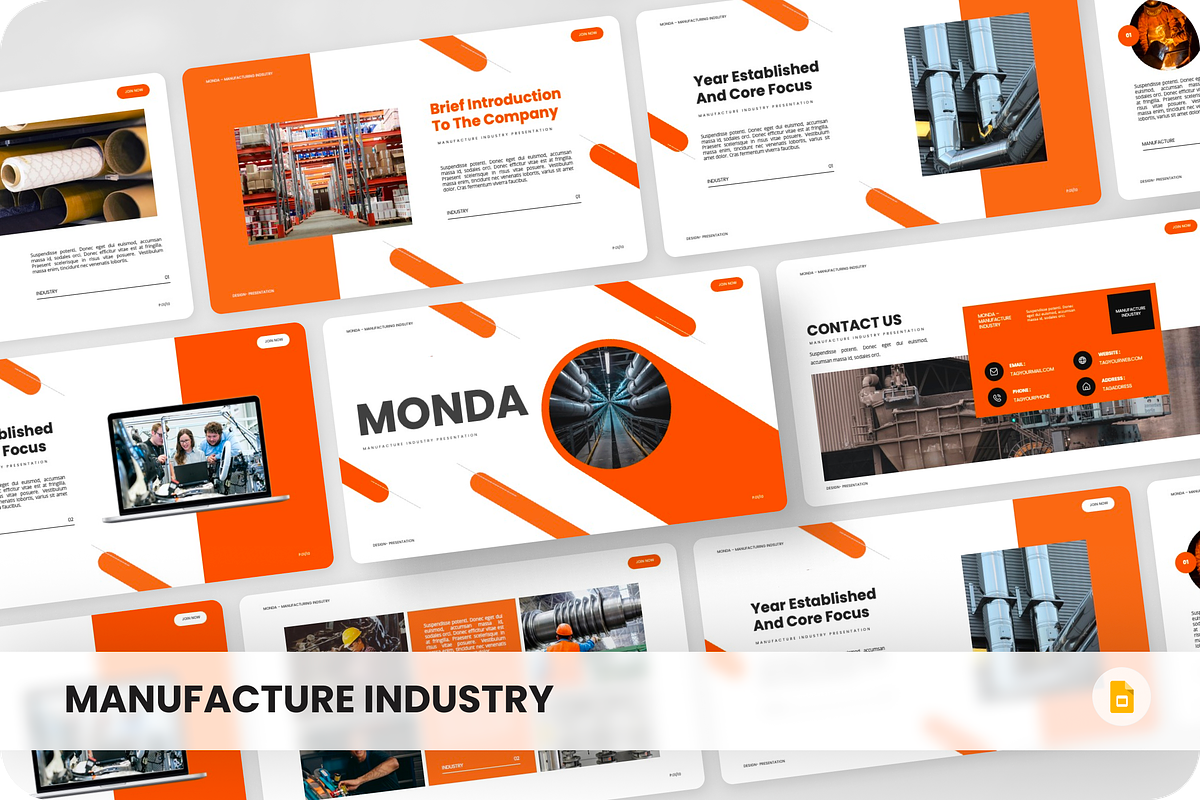 Manufacture Industry Google Slide, a Presentation Template by SquidPixey (Photo 1 of 6)