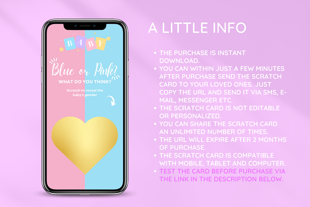 Boy Gender Reveal Scratch Card, a Landing Page Template by SunshineStudioBoutique (Photo 5 of 8)