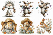 Whimsical Spring Bunny Clipart, an Illustration by Libby Wishes (Thumbnail 4 of 7)