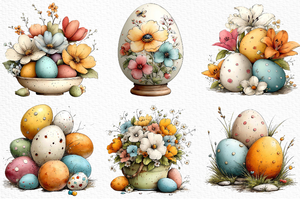 Spring Easter Watercolor Clipart, an Illustration by Craft Nest (Photo 6 of 11)