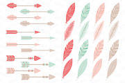 Mint & Coral Tribal Vector Clip Art, an Illustration by Amanda Ilkov (Thumbnail 4 of 4)
