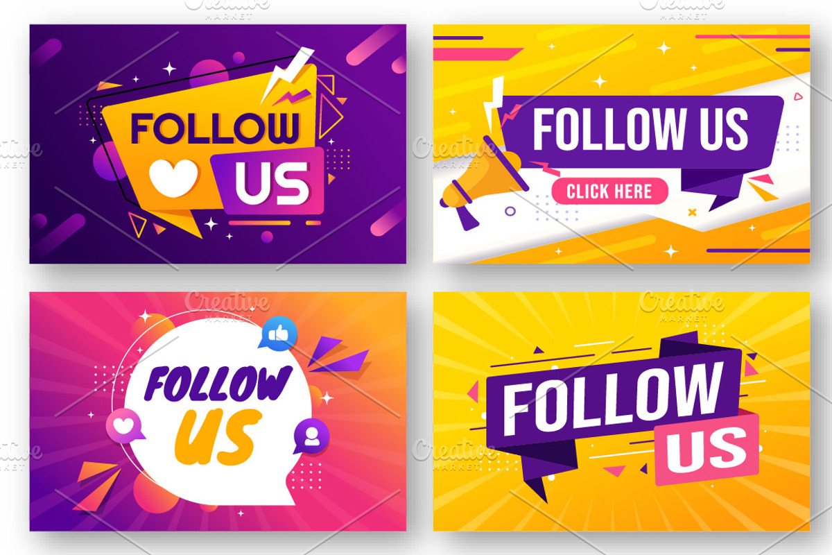 16 Follow Us and Like Illustration, an Object Illustration by denayunebgt