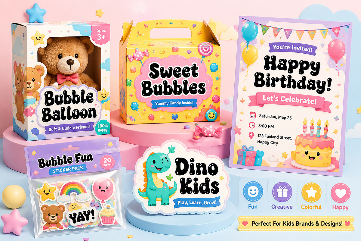 Bubble Balloon, a Slab Serif Font by Wow Magic (Photo 2 of 3)