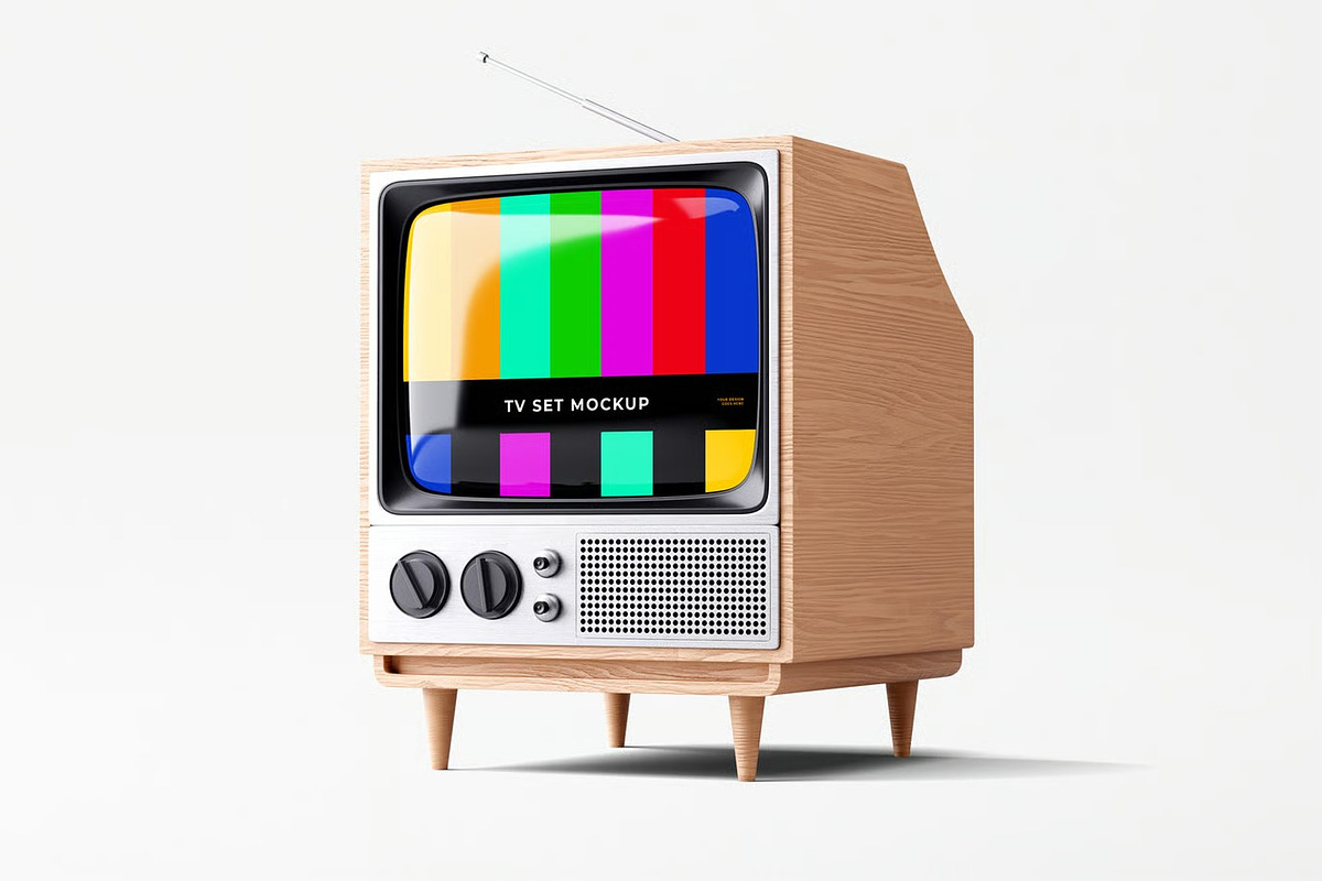 Retro TV Mockup, a Product Mockup by zpackcreative (Photo 2 of 4)