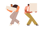 People with blank banners set, a Person Illustration by Good Studio (Thumbnail 3 of 4)