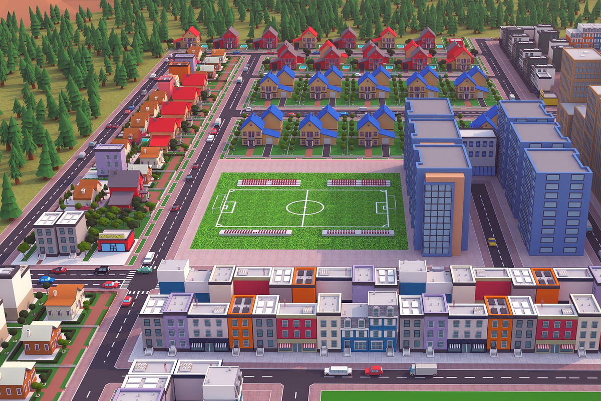 Metropolis City low poly Scene, an Architecture 3D Model by NOMODOL (Photo 14 of 39)