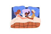 Families, couples sleep together set, a Person Illustration by PaperTrident (Thumbnail 11 of 11)
