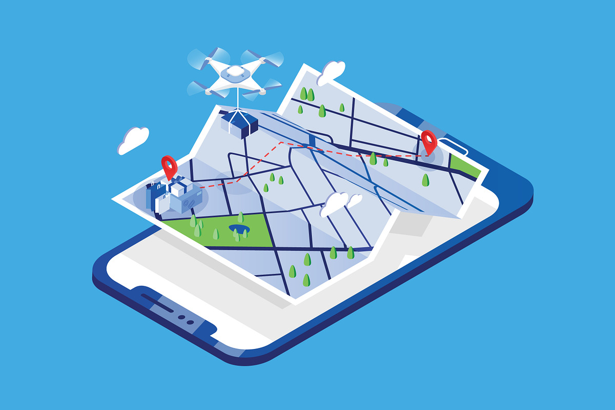 Drone delivery service, a Technology Illustration by Good Studio (Photo 2 of 3)