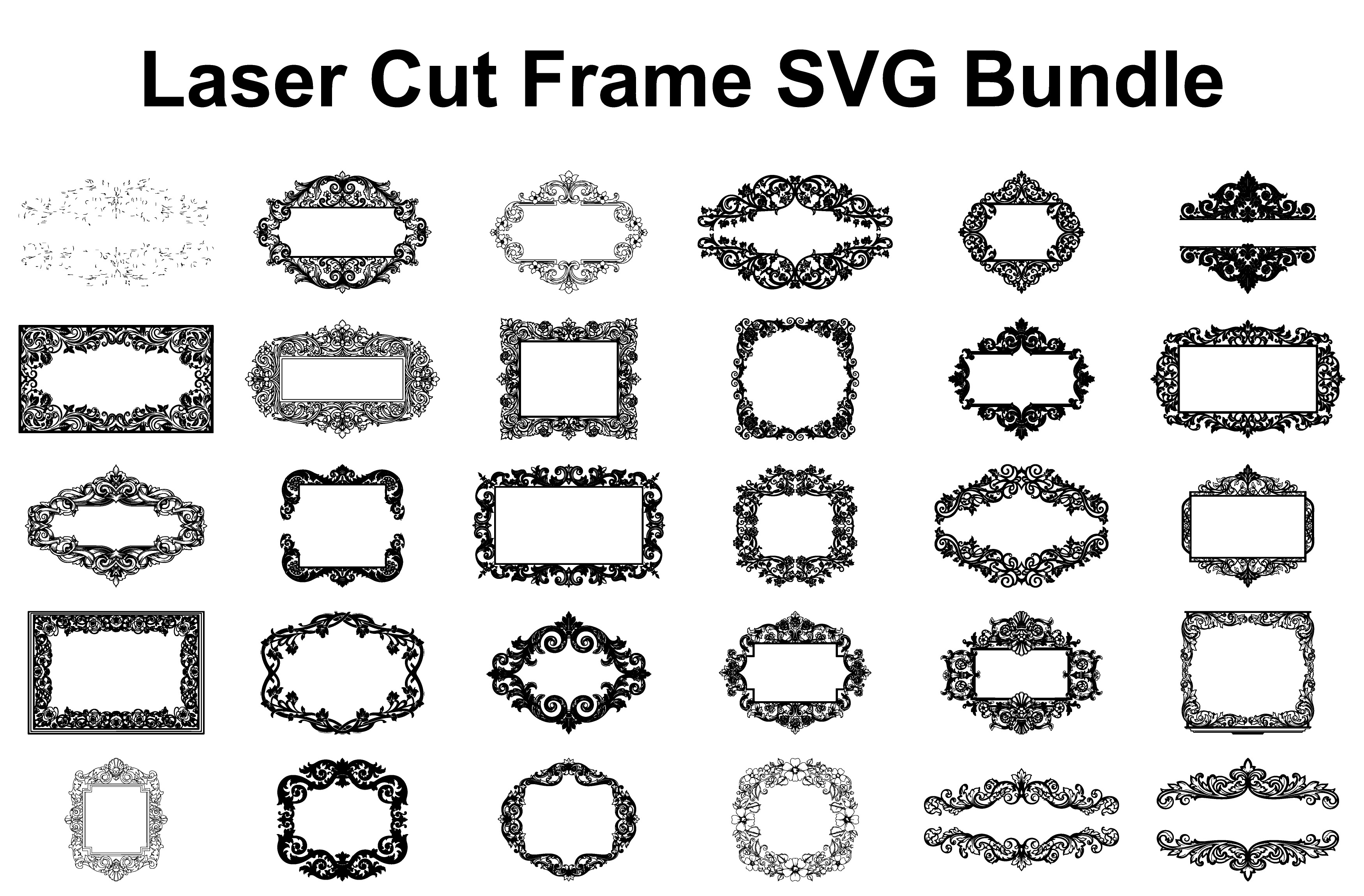 Laser Cut Frame SVG Bundle, a Graphic by hafijul