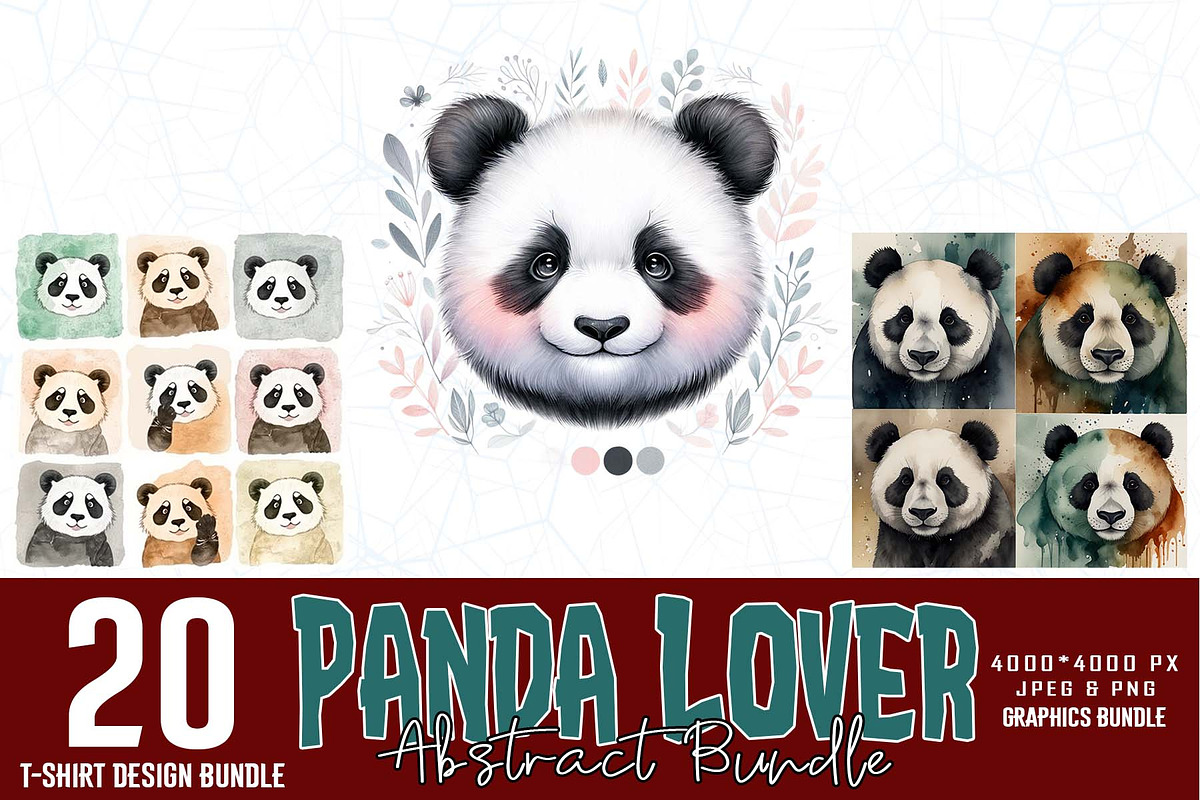 20 Groovy Panda T-shirt Bundle, an Illustration by Sofia's Fashion (Photo 3 of 3)