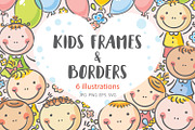 Cartoon kids frames and borders set, a Person Illustration by Bubert Art (Thumbnail 1 of 13)